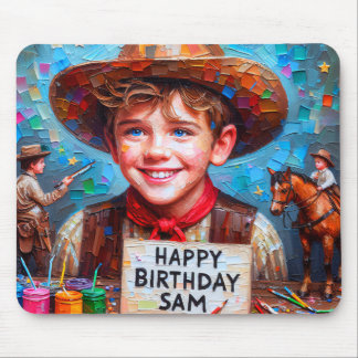 Mousepad SAM ~ Zany Cowboy BIRTHDAY Gift ~