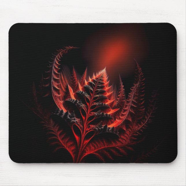 Mousepad Samambaia Vermelha Como Fractal Estendendo-se Para (Frente)