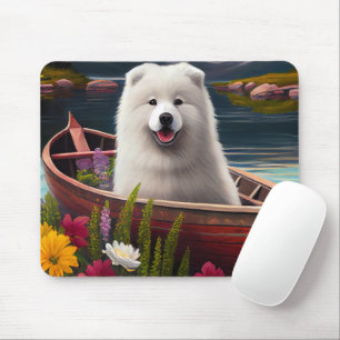Mousepad Samoyed em um Paddle: Uma Aventura Cênica