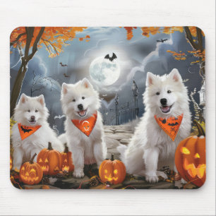 Mousepad Samoyed Halloween Assustador