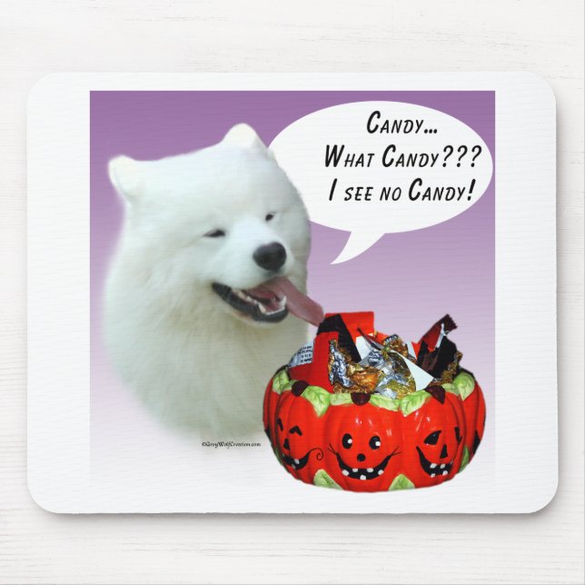 Mousepad Samoyed Halloween Candy (Frente)