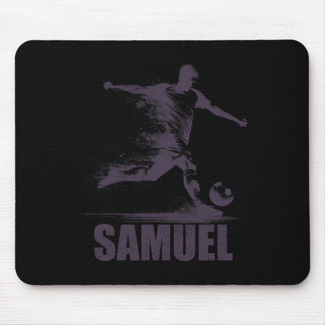 Mousepad Samuel Futebol Meninos Personalizado Primeiro Nome (Frente)