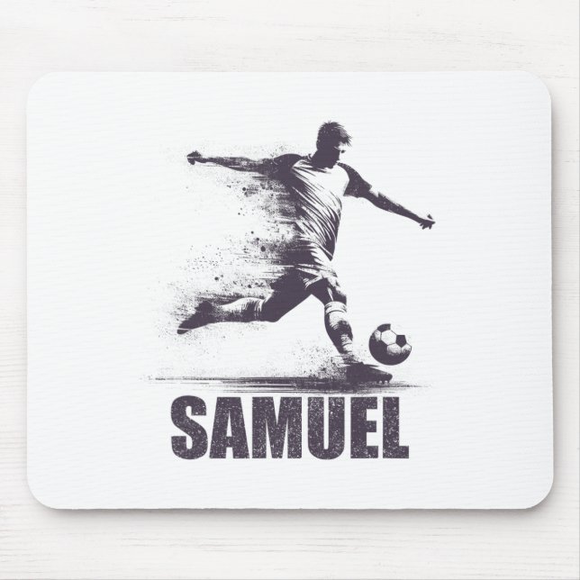 Mousepad Samuel Soccer Boys Personalized First Name Samuel  (Frente)