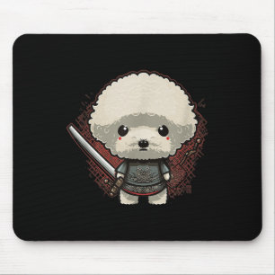 Mousepad Samurai Dog Tattoo, Vintage Kawaii Ninja