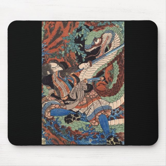 Mousepad Samurai japonês que pinta C. 1800's (Frente)