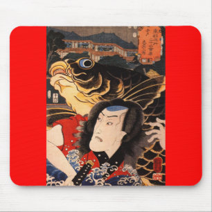 Mousepad Samurai japonês que pinta C. 1800's