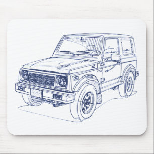 Mousepad Samurai Jimny SJ 1988 de Suz
