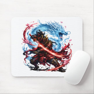 Mousepad Samurai Lendário & Caneca do Dragão Azul | Guerra 