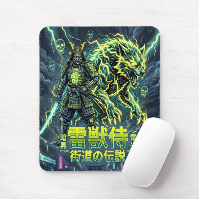 Mousepad Samurai Lobo Relâmpago Raiju (Com mouse)