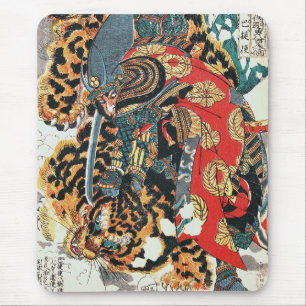 Mousepad Samurai Lutando contra um Tigre, Kuniyoshi, Ukiyo-