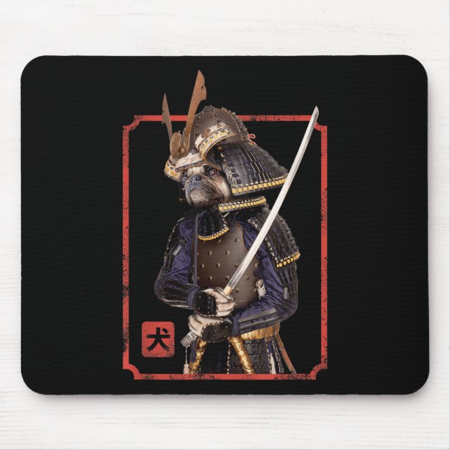 Mousepad Samurai Ninja Pug Dog Lover Kawaii Tattoo (Frente)