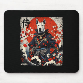 Mousepad Samurai Pitbull japonês Tattoo Kawaii Ukiyo-e Nin
