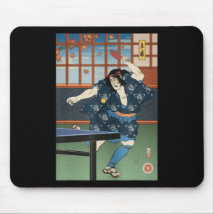 Mousepad Samurai Play Mesa Tênis Ping Pong Ukiyoe