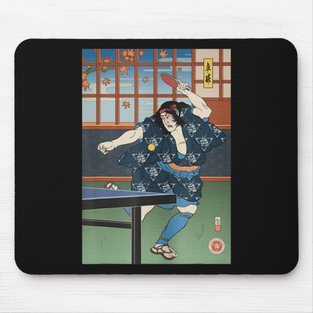 Mousepad Samurai Play Mesa Tênis Ping Pong Ukiyoe (Frente)