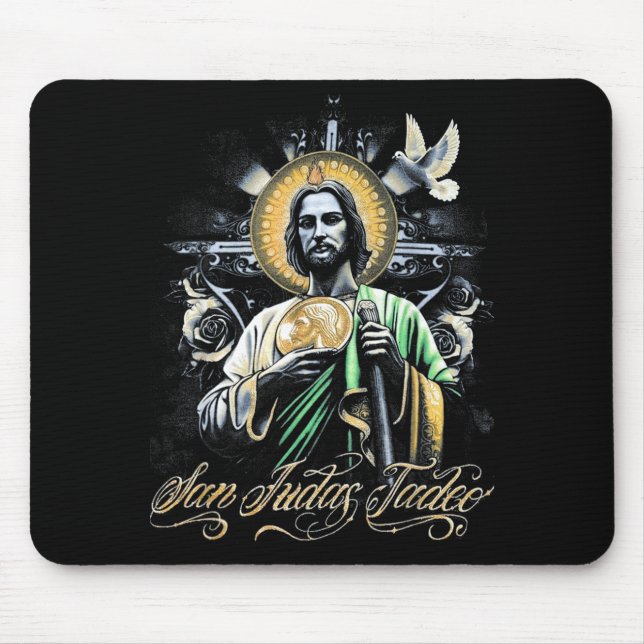 Mousepad San Judas Tadeo Religious Art Catholic Saints Desi (Frente)