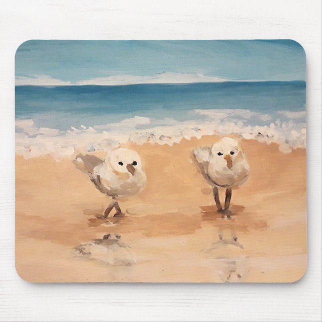 Mousepad Sandpipers do sapato da orla marítima (Frente)