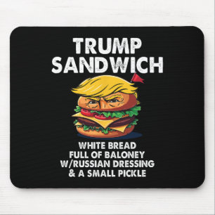 Mousepad Sanduíche Trump Pão Branco Cheio De Loney Político