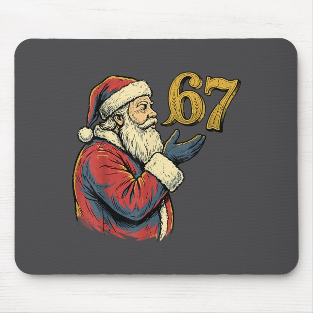 Mousepad Santa 67 Number Funny Christmas Meme Se  (Frente)