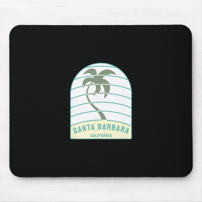 Mousepad Santa Barbara Beach California Palm Tree Ca Vacati (Frente)