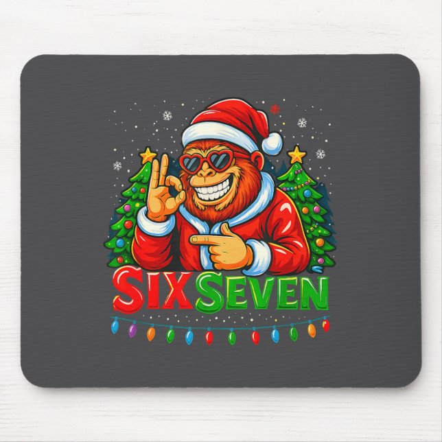 Mousepad Santa Bigfoot Christmas Sasquatch 67 Funny Meme Si (Frente)