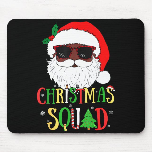 Mousepad Santa Christmas Squad Black Men African American P (Frente)