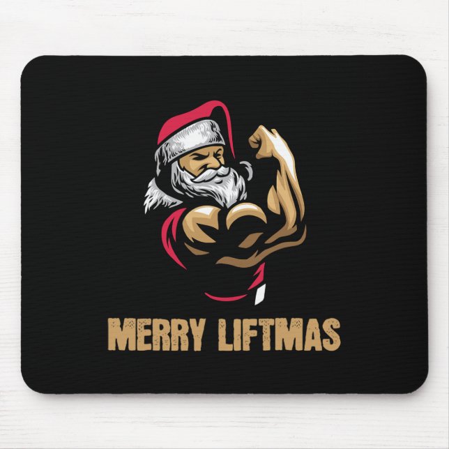 Mousepad Santa Claus Gym Bodybuilding Malhação Feliz Liftma (Frente)
