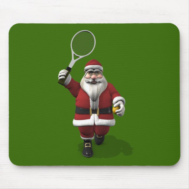 Mousepad Santa Claus Jogando Tênis (Frente)