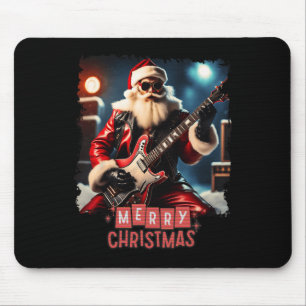 Mousepad Santa Claus Rock Guitar Feliz Natal