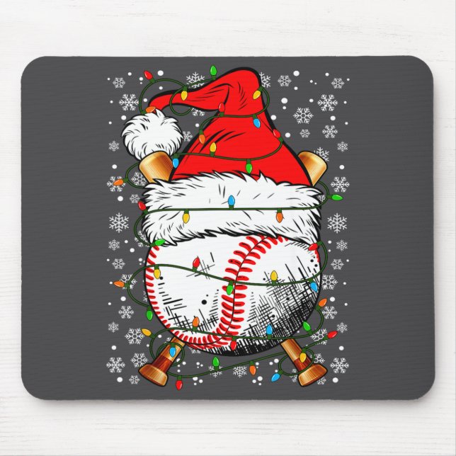 Mousepad Santa Hat Christmas Baseball Player Srts For Men B (Frente)