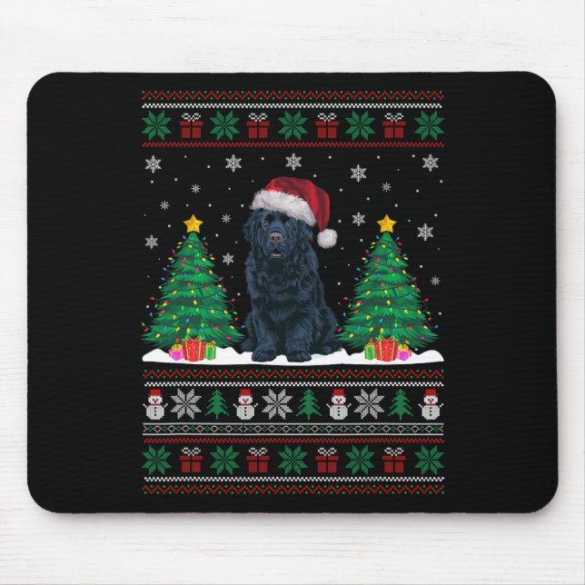 Mousepad Santa Hat NewUND Dog Xmas Tree Luzes Feias (Frente)