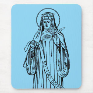 Mousepad Santa Hildegarda de Bingen Mística Medieval