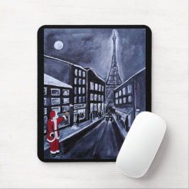 Mousepad Santa in Paris Painting by Alfred Fox