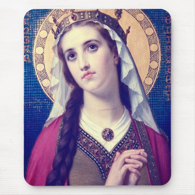Mousepad Santa Isabel da Hungria Estilo Romântico Premium (Frente)