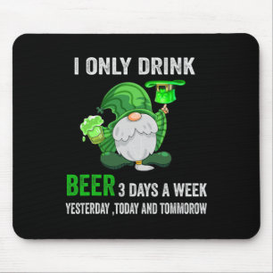 Mousepad Santa Patrick Day I Só Bebe Cerveja 3 Dias Por Sem