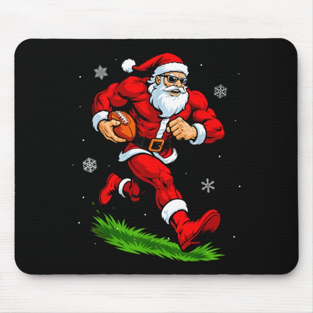 Mousepad Santa Playing Football Xmas Funny Christmas Footba (Frente)