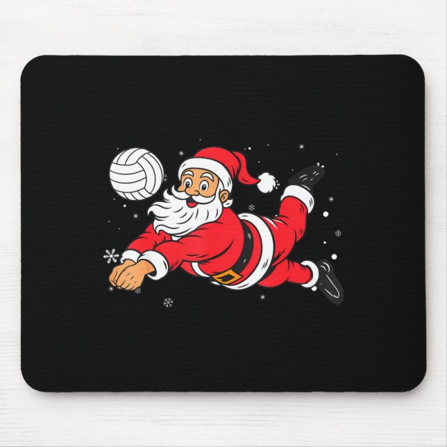 Mousepad Santa Playing Volleyball Christmas Pajama Cool Srt (Frente)