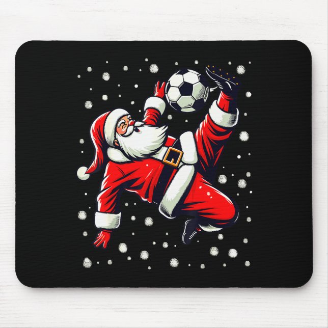 Mousepad Santa Plays Soccer Bicycle Kick, Christmas Women M (Frente)
