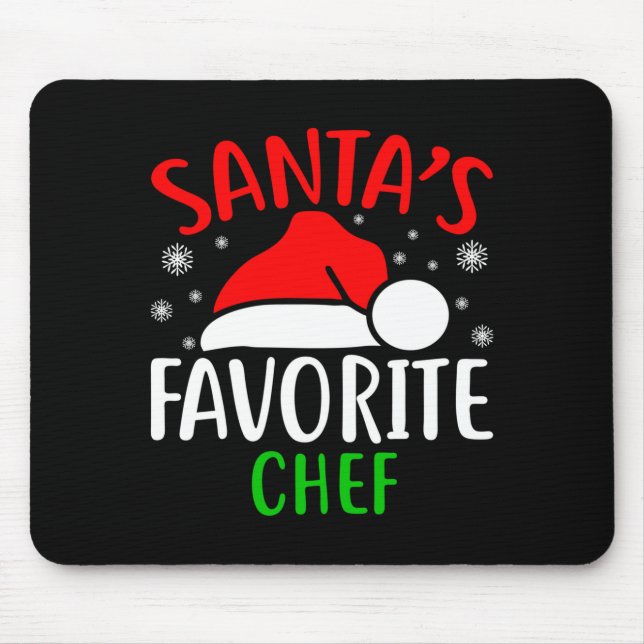 Mousepad Santas Favorite Chef Funny Christmas Xmas Santa Lo (Frente)