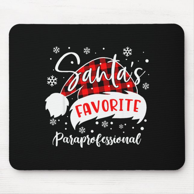 Mousepad Santa's Favorite Paraprofessional Hat Flannel Chri (Frente)