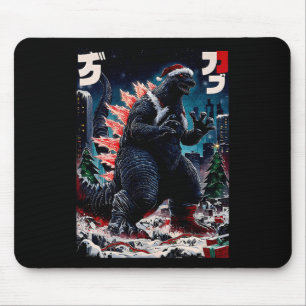 Mousepad Santazilla Monstro Japonês Kaiju Dinossauro Natal