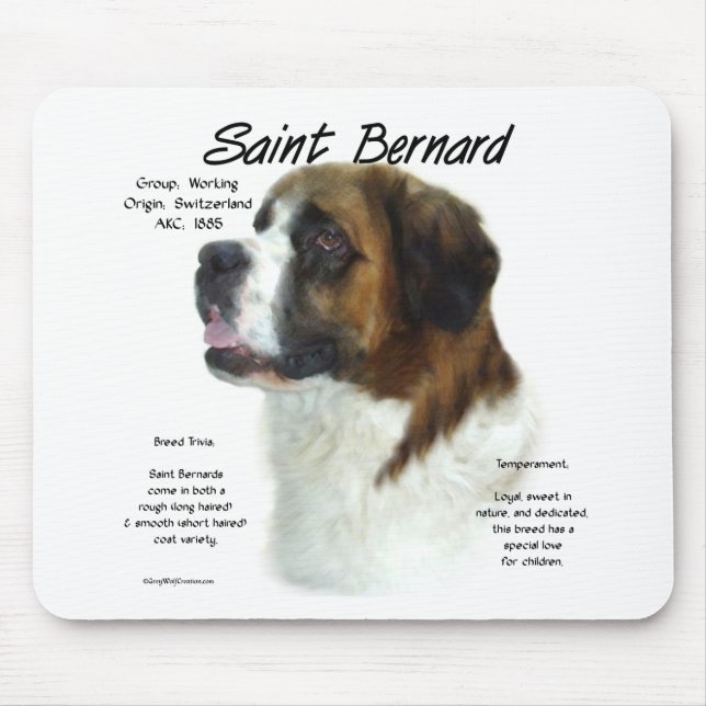 Mousepad Santo Bernard (bruto) História Design (Frente)