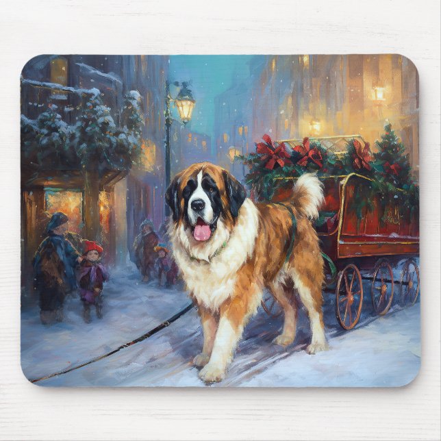 Mousepad Santo Bernard Christmas Fesason Season (Frente)