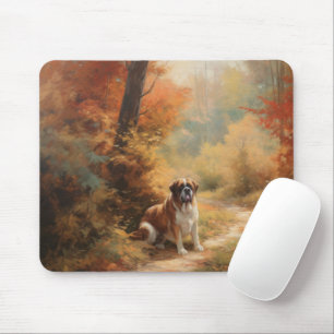 Mousepad Santo Bernard no outono deixa cair inspiração