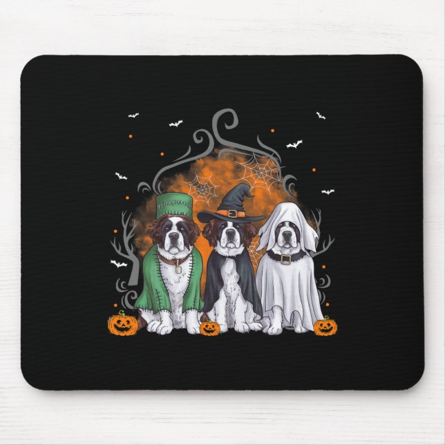 Mousepad Santo Bernard Rua. Bernard Dog Halloween Custo Fan (Frente)