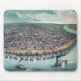 Mousepad Santo de Mapa Antiquado, Rio Louis Missouri