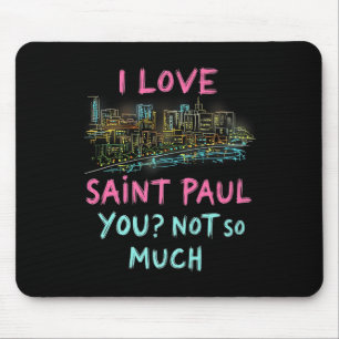 Mousepad Santo Engraçado Paul Minnesota Night Skyline Vinta