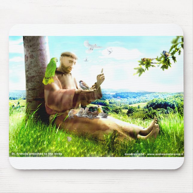 Mousepad Santo Francis e o sermão prega aos pássaros (Frente)