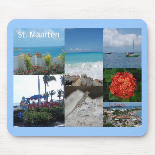 Mousepad Santo Maarten Photo Collage de Khoncepts (Frente)