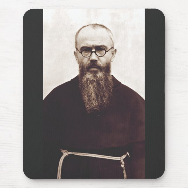 Mousepad Santo Maximilian Kolbe padre católico polonês (Frente)