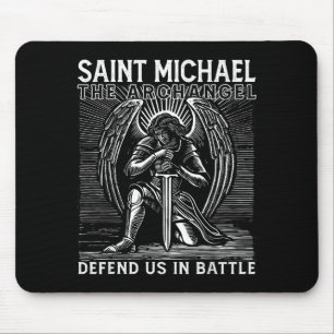 Mousepad Santo São Miguel Católico Defenda-Nos Eu